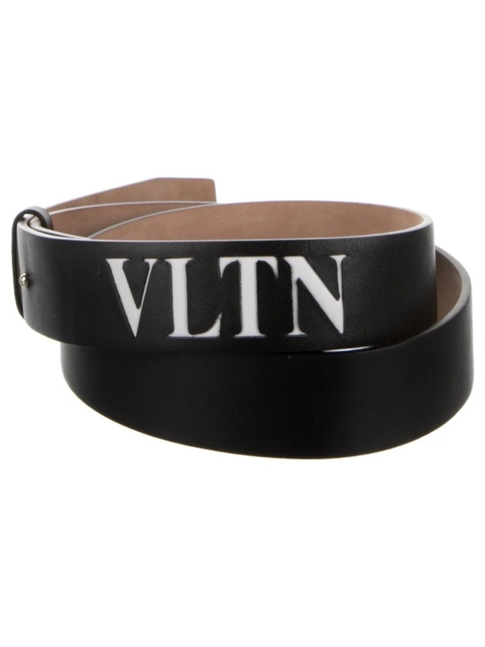 Valentino VLTN Black Leather Belt Bag with White Logo